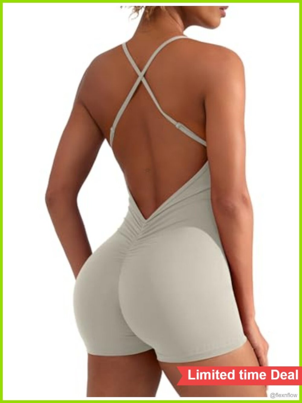 YEOREO Backless Workout Jumpsuit One Piece Yoga Romper